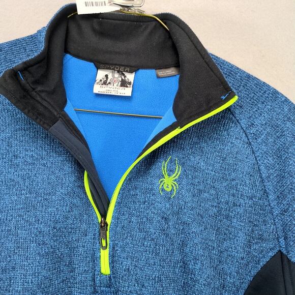 Spyder Outbound Mid-Weight 1/2 Zip Core Sweater Pullover Jacket Men's L Navy - Picture 8 of 10